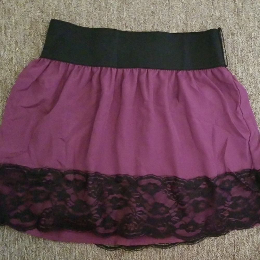 Stooshy Purple Skirt Lace Details Casual